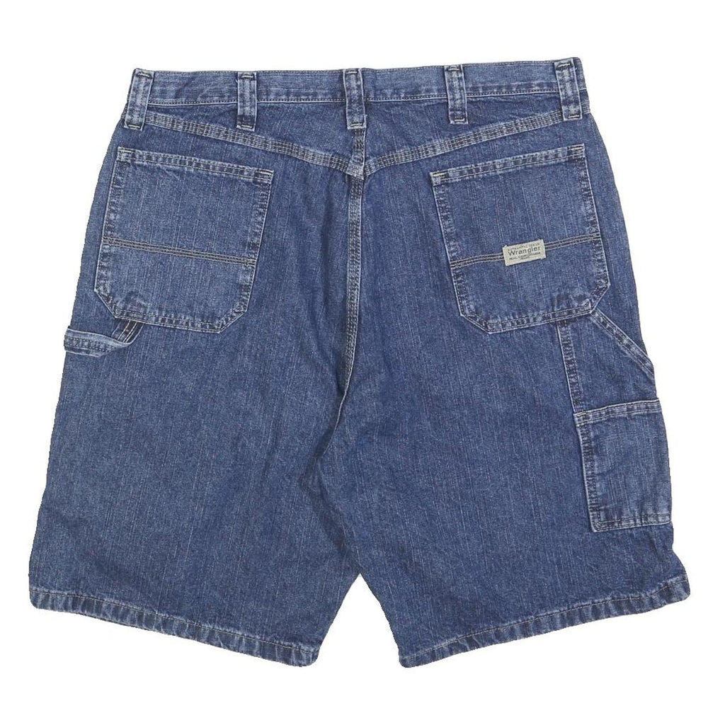 WRANGLER Mens Denim Blue Casual Shorts XL W38 Utility Workwear Cotton Blend