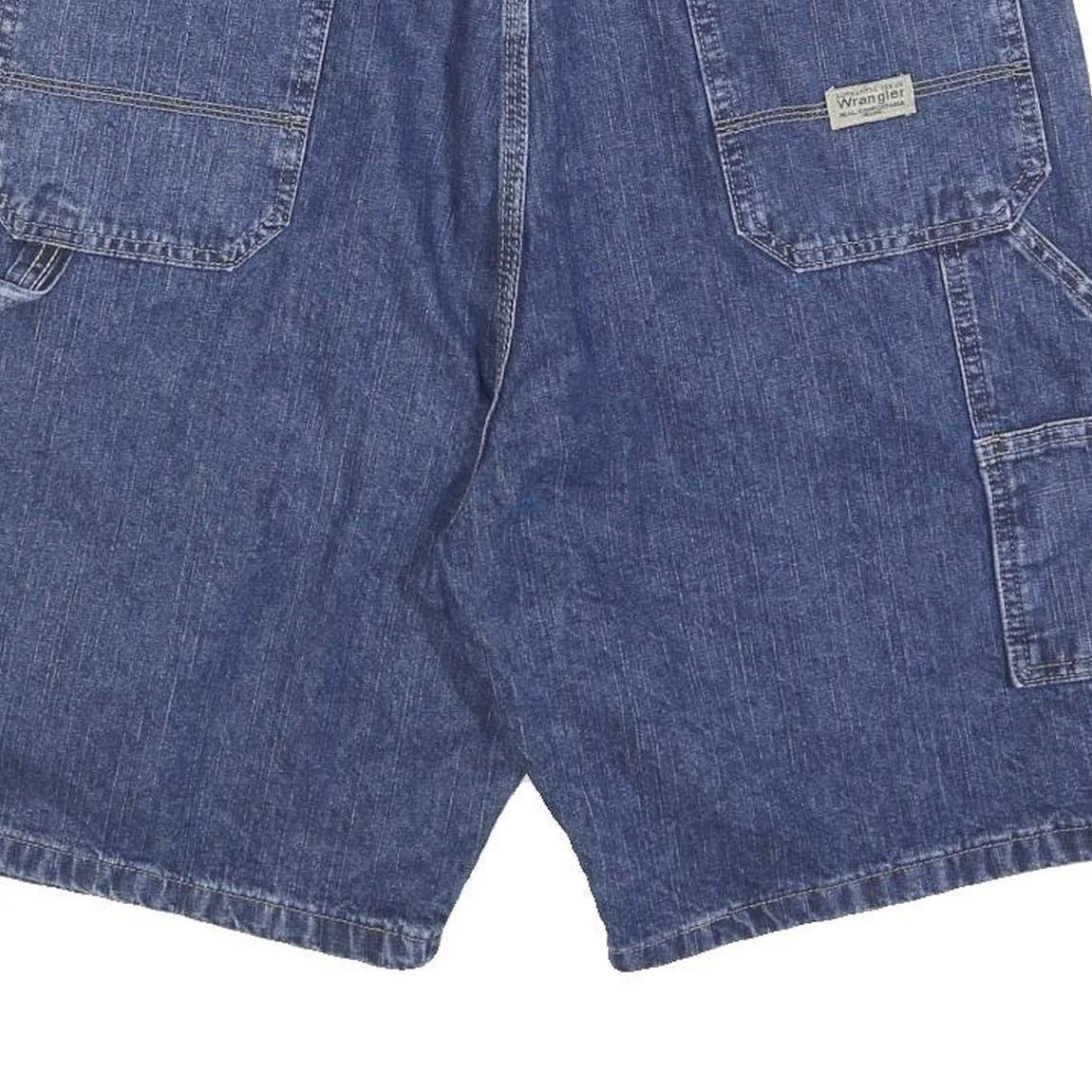 WRANGLER Mens Denim Blue Casual Shorts XL W38 Utility Workwear Cotton Blend