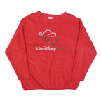 DISNEY Womens Red Patterned Crew Neck Basic Knit Jumper L Walt Disney World