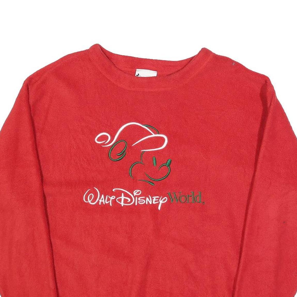 DISNEY Womens Red Patterned Crew Neck Basic Knit Jumper L Walt Disney World