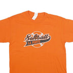 GILDAN Mens Orange Softball La Porte Graphic T-Shirt M Short Sleeve Crew Neck