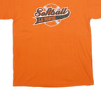 GILDAN Mens Orange Softball La Porte Graphic T-Shirt M Short Sleeve Crew Neck