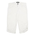 CALVIN KLEIN JEANS Womens Cotton White Regular Capri Trousers W36 L23 Casual