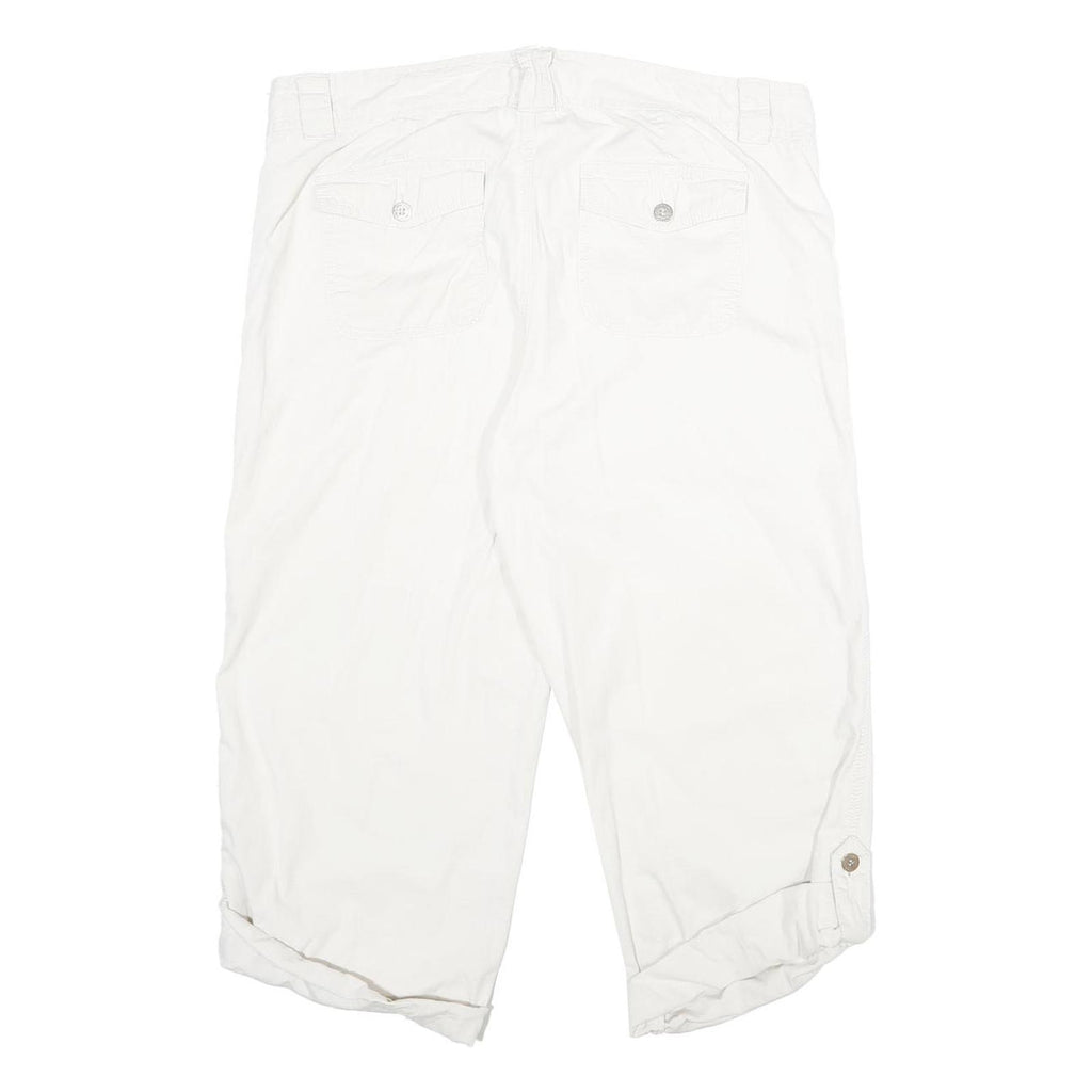 CALVIN KLEIN JEANS Womens Cotton White Regular Capri Trousers W36 L23 Casual