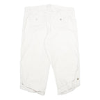 CALVIN KLEIN JEANS Womens Cotton White Regular Capri Trousers W36 L23 Casual