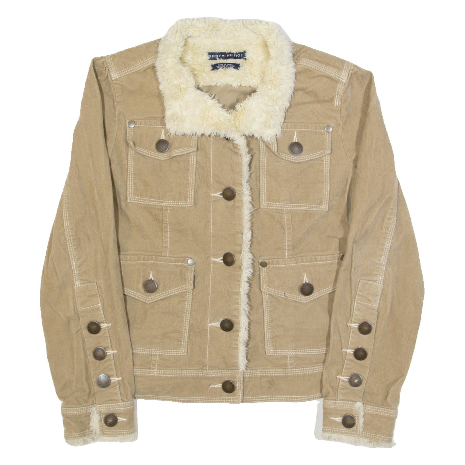 TOMMY HILFIGER Womens Corduroy Jacket Brown S