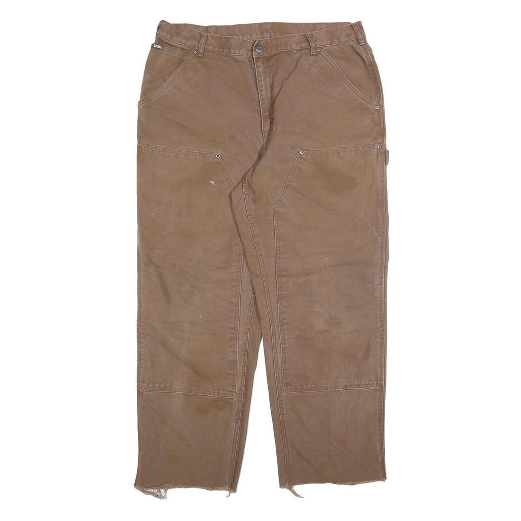 SOREL Mens Cotton Brown Relaxed W38 L29 Workwear Trousers Durable Zip Closure