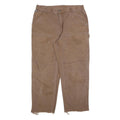 SOREL Mens Cotton Brown Relaxed W38 L29 Workwear Trousers Durable Zip Closure