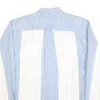 AUTHENTIC GFC Mens Blue & White Cotton Shirt XL Casual Button-Up Long Sleeve