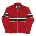 Free Country Mens Red & Black Striped Zip Jacket XL Polyester Casual Outdoor