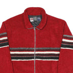 Free Country Mens Red & Black Striped Zip Jacket XL Polyester Casual Outdoor