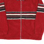 Free Country Mens Red & Black Striped Zip Jacket XL Polyester Casual Outdoor