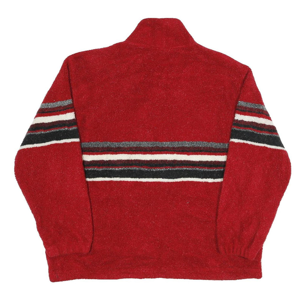 Free Country Mens Red & Black Striped Zip Jacket XL Polyester Casual Outdoor