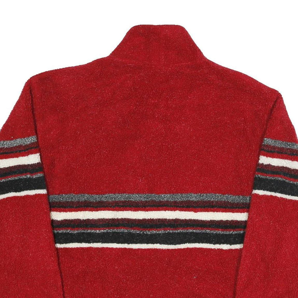 Free Country Mens Red & Black Striped Zip Jacket XL Polyester Casual Outdoor