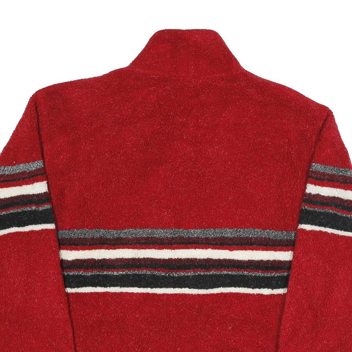 Free Country Mens Red & Black Striped Zip Jacket XL Polyester Casual Outdoor