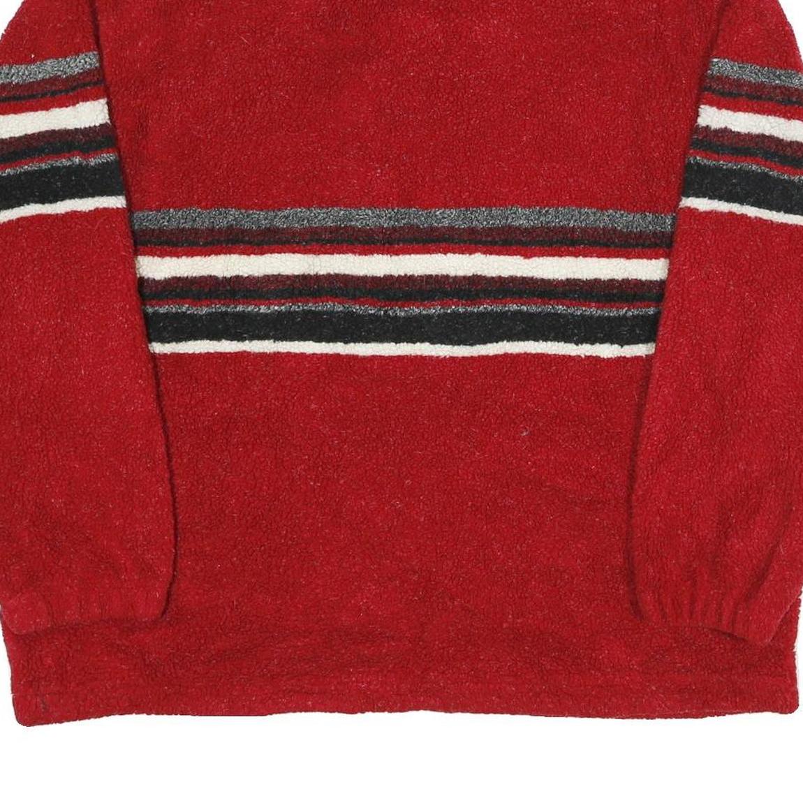 Free Country Mens Red & Black Striped Zip Jacket XL Polyester Casual Outdoor