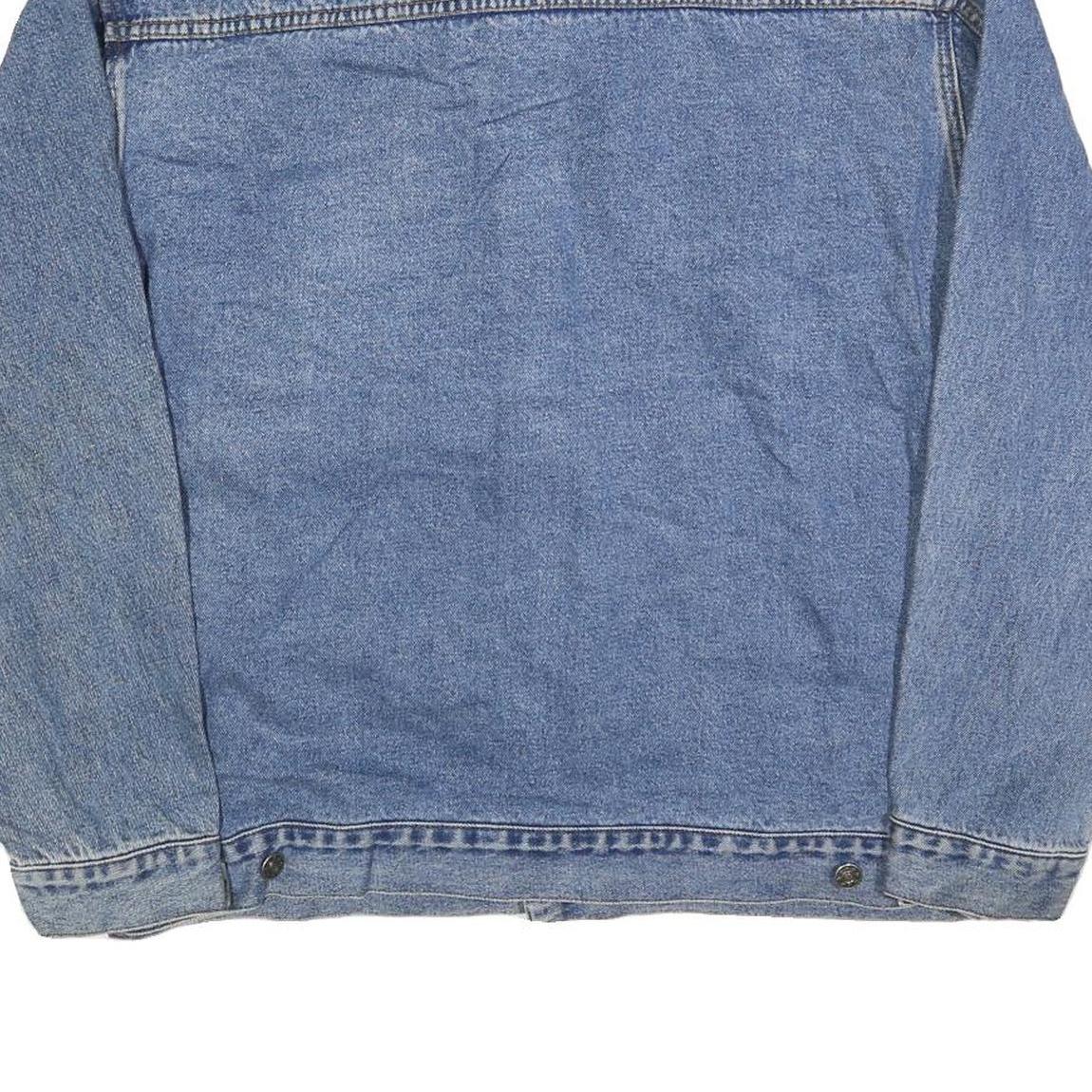 DUNBROOKE Mens Blue Denim Button Jacket XL Cotton Blend Casual Workwear