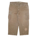 DICKIES Mens Relaxed Fit Cargo Cotton Blend Brown Trousers W44 L27 Workwear