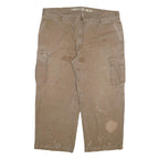 DICKIES Mens Relaxed Fit Cargo Cotton Blend Brown Trousers W44 L27 Workwear