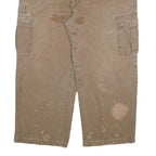 DICKIES Mens Relaxed Fit Cargo Cotton Blend Brown Trousers W44 L27 Workwear