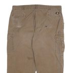 DICKIES Mens Relaxed Fit Cargo Cotton Blend Brown Trousers W44 L27 Workwear