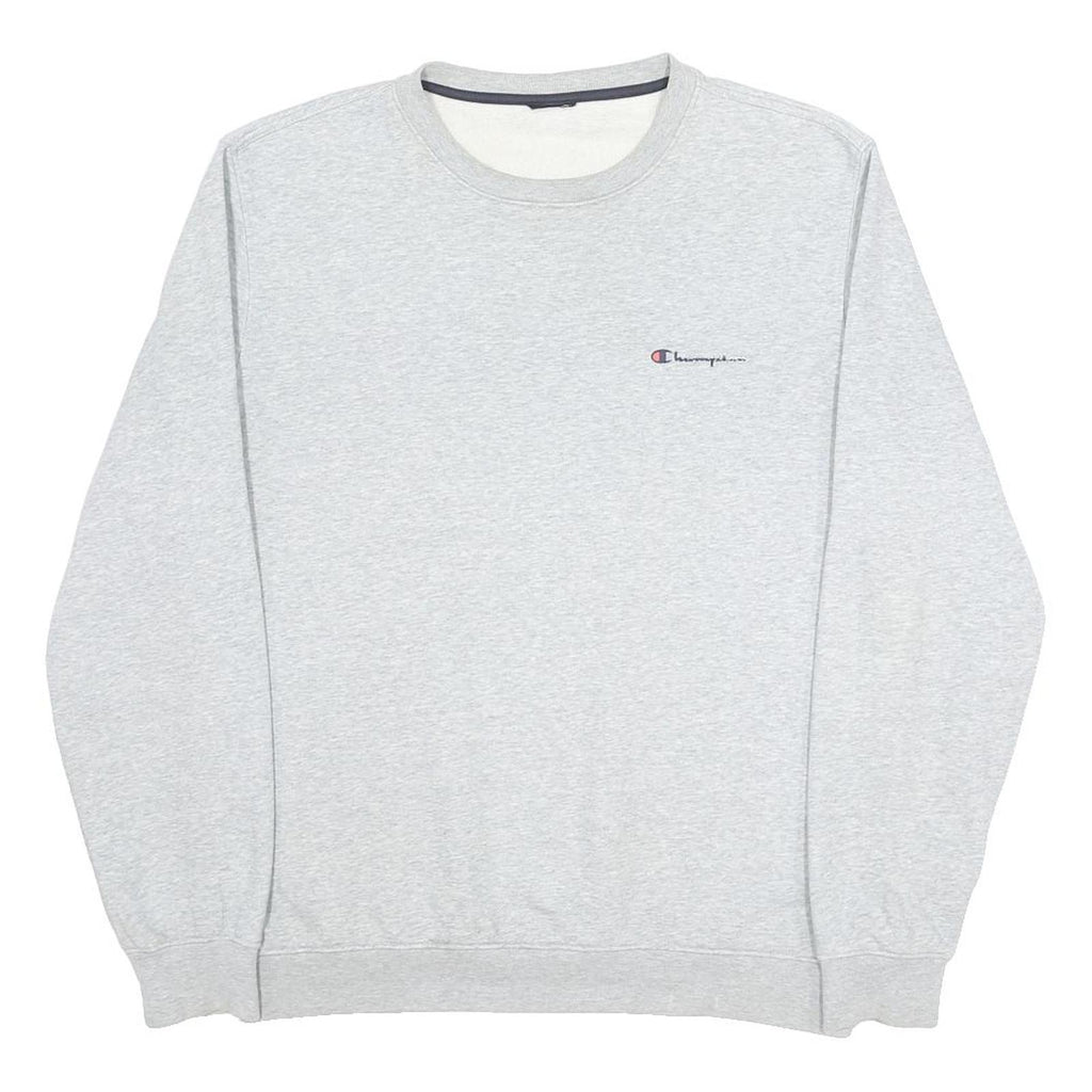 CHAMPION Mens Grey Crew Neck L Sweatshirt Cotton Blend Casual Sportswear