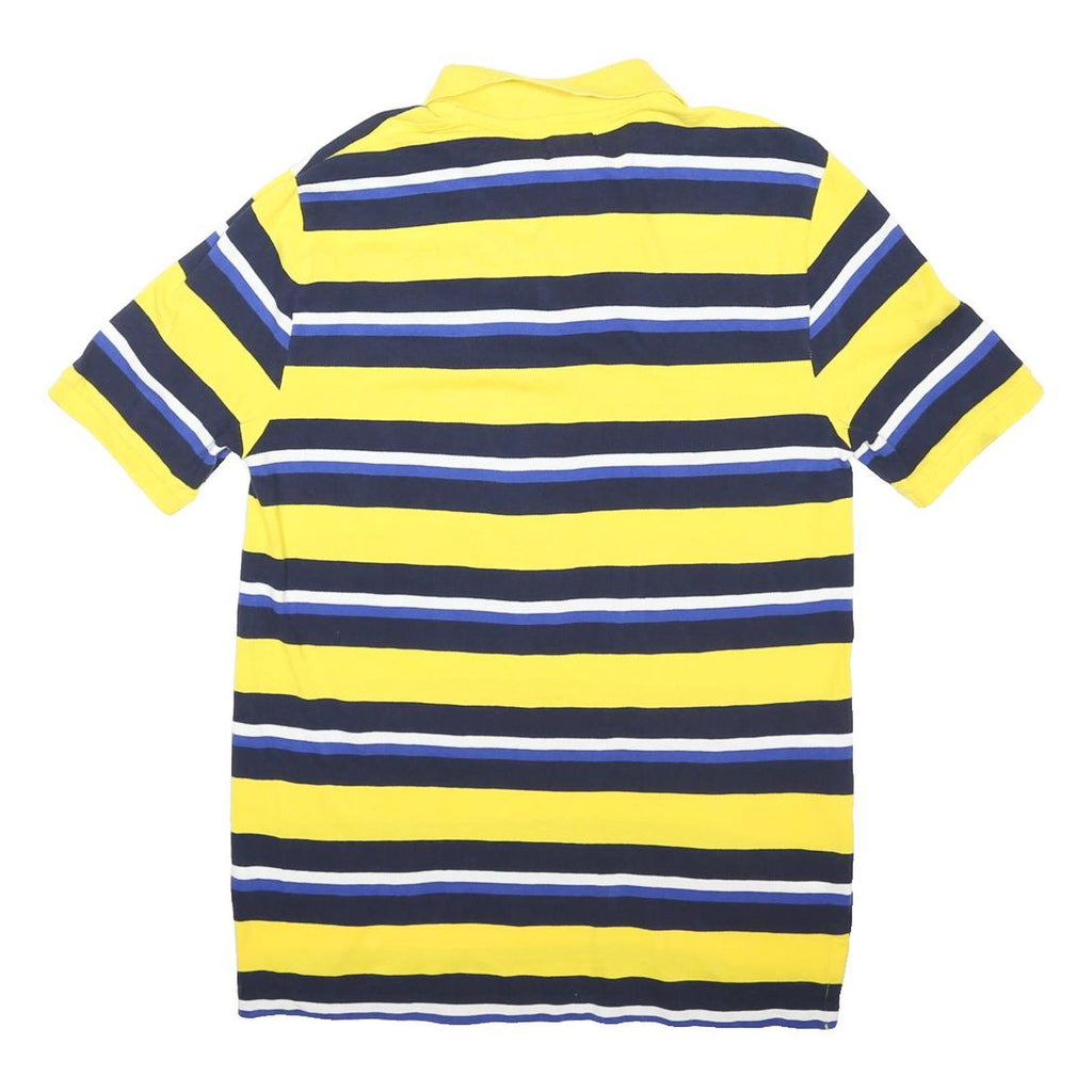 CHAPS Boys Yellow & Navy Striped Short Sleeve Polo Shirt XL Cotton Blend Casual