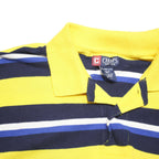 CHAPS Boys Yellow & Navy Striped Short Sleeve Polo Shirt XL Cotton Blend Casual