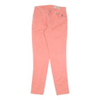 Womens Slim Pink Cotton Blend Slim Leg Trousers W26 L28 Casual Everyday Zip