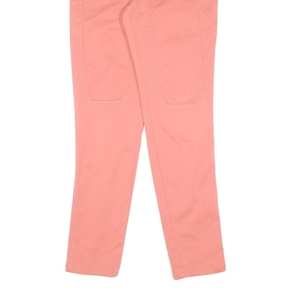 Womens Slim Pink Cotton Blend Slim Leg Trousers W26 L28 Casual Everyday Zip