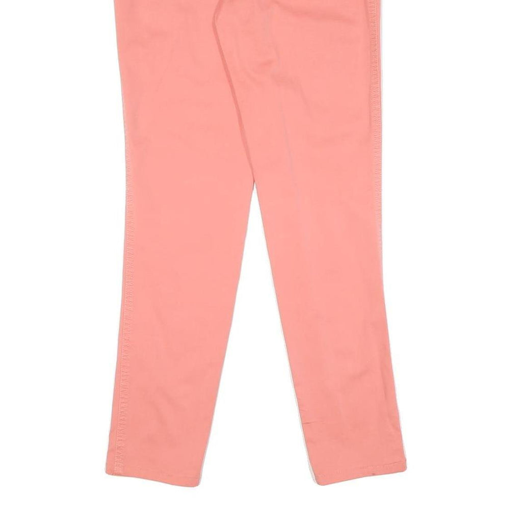 Womens Slim Pink Cotton Blend Slim Leg Trousers W26 L28 Casual Everyday Zip