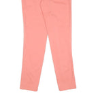 Womens Slim Pink Cotton Blend Slim Leg Trousers W26 L28 Casual Everyday Zip