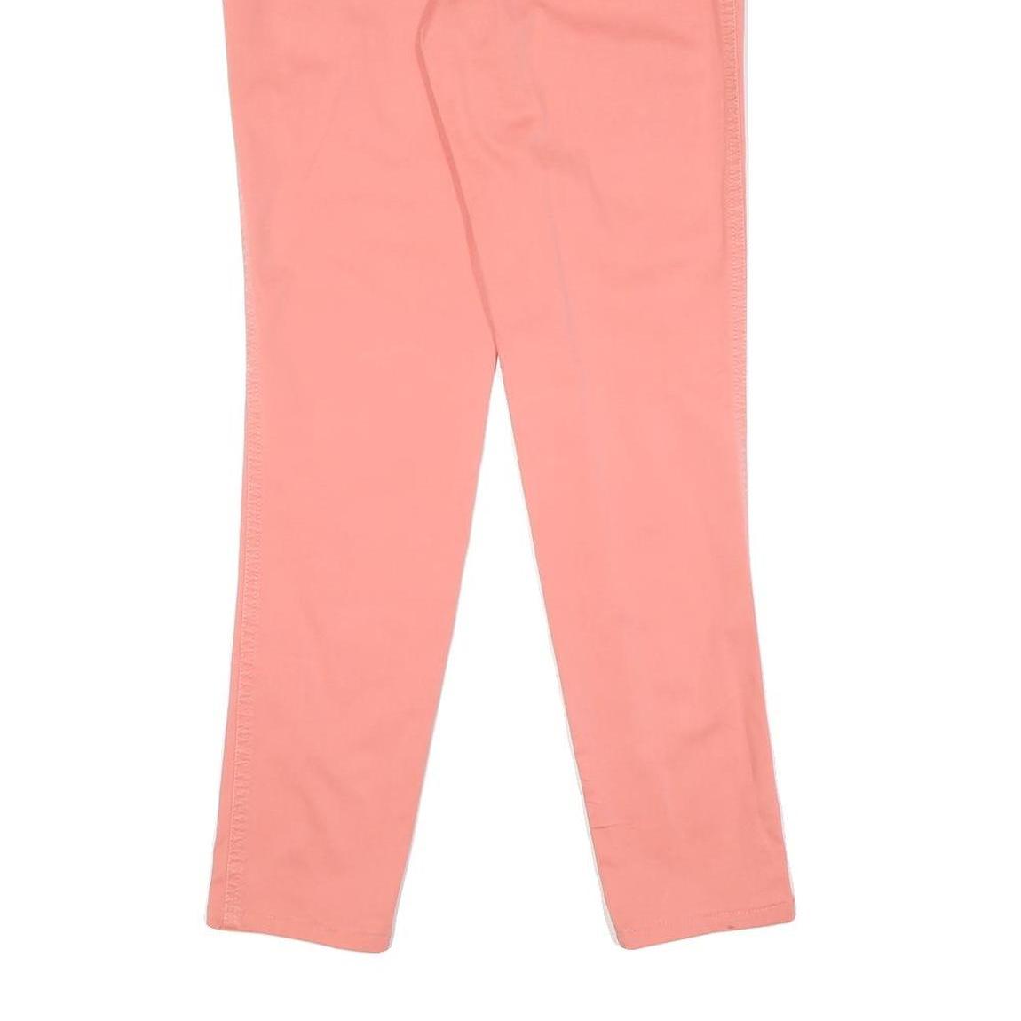 Womens Slim Pink Cotton Blend Slim Leg Trousers W26 L28 Casual Everyday Zip