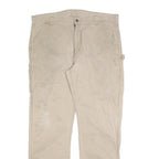 CARHARTT Mens Regular Beige Workwear Trousers W40 L34 Cotton Blend Zip Pockets
