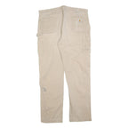 CARHARTT Mens Regular Beige Workwear Trousers W40 L34 Cotton Blend Zip Pockets