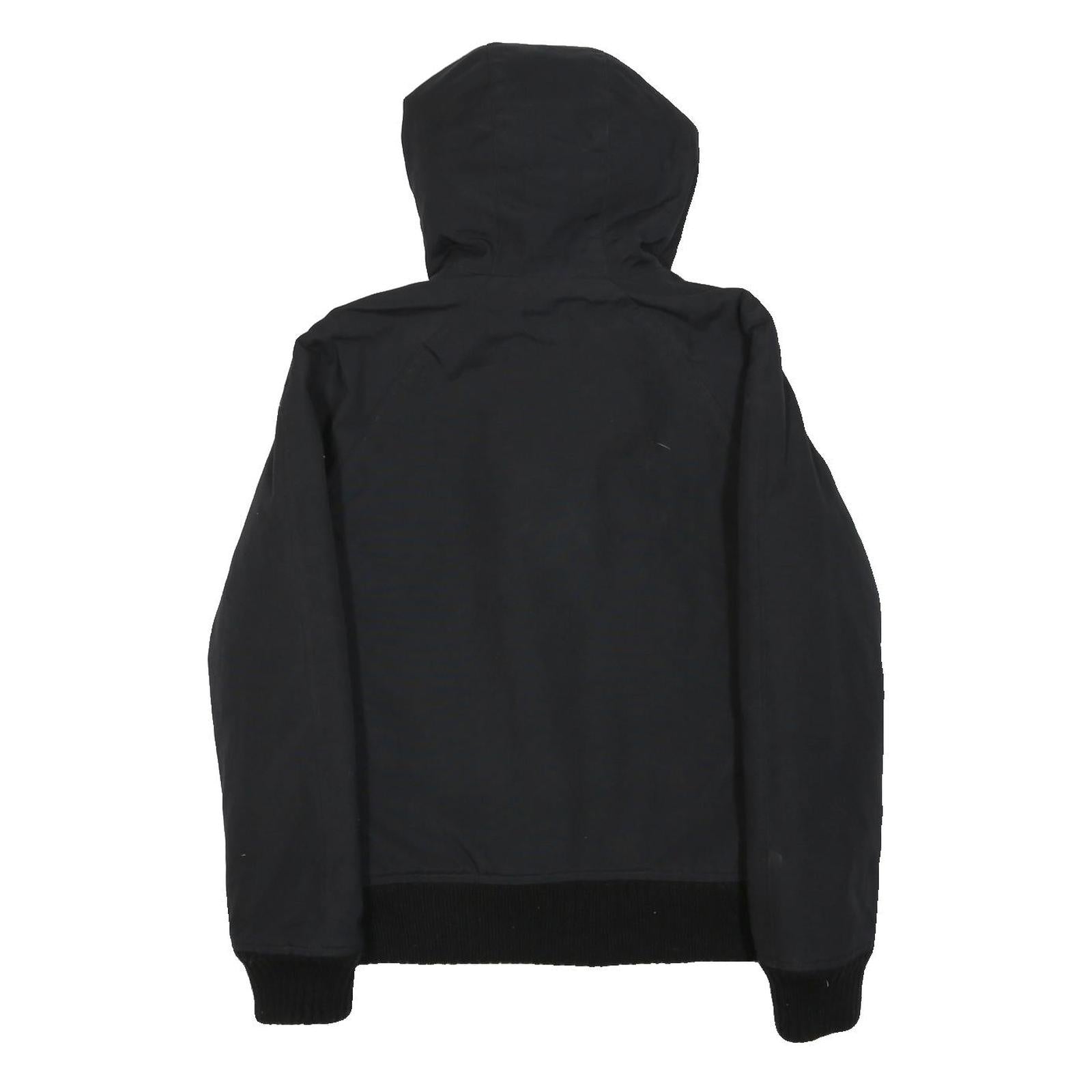CARHARTT Womens Black Hooded Zip Jacket XS Polyester Blend Ribbed Cuffs