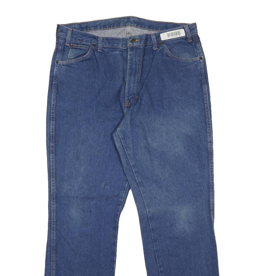 DICKIES Mens Blue Regular Fit Straight Leg Denim Jeans W36 L34 Classic Zip