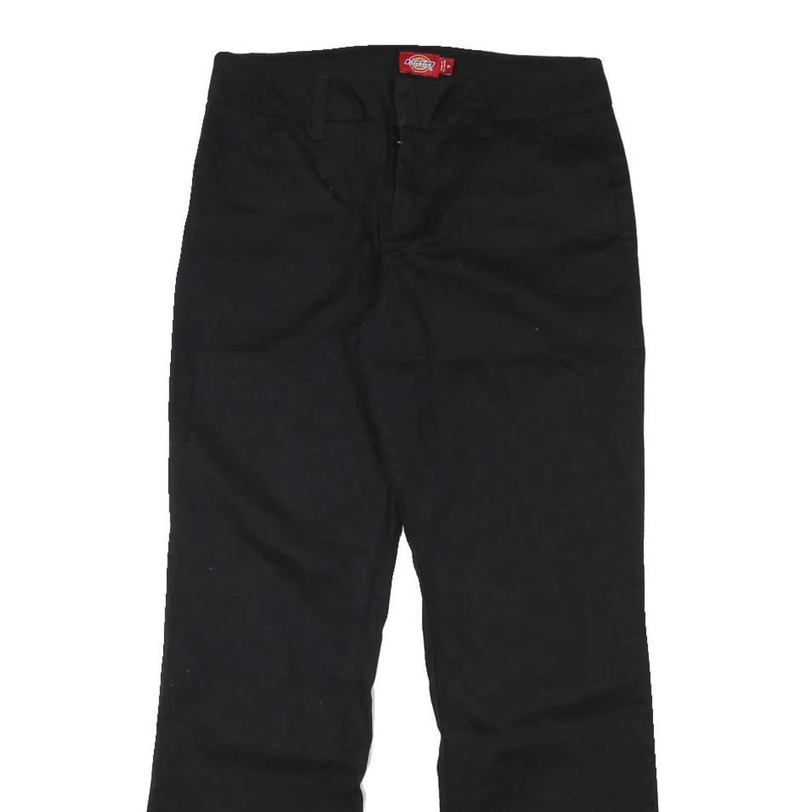 DICKIES Womens Cotton Blend Black Regular Fit Straight Trousers W29 L29