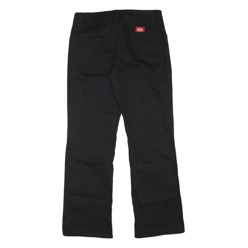DICKIES Womens Cotton Blend Black Regular Fit Straight Trousers W29 L29