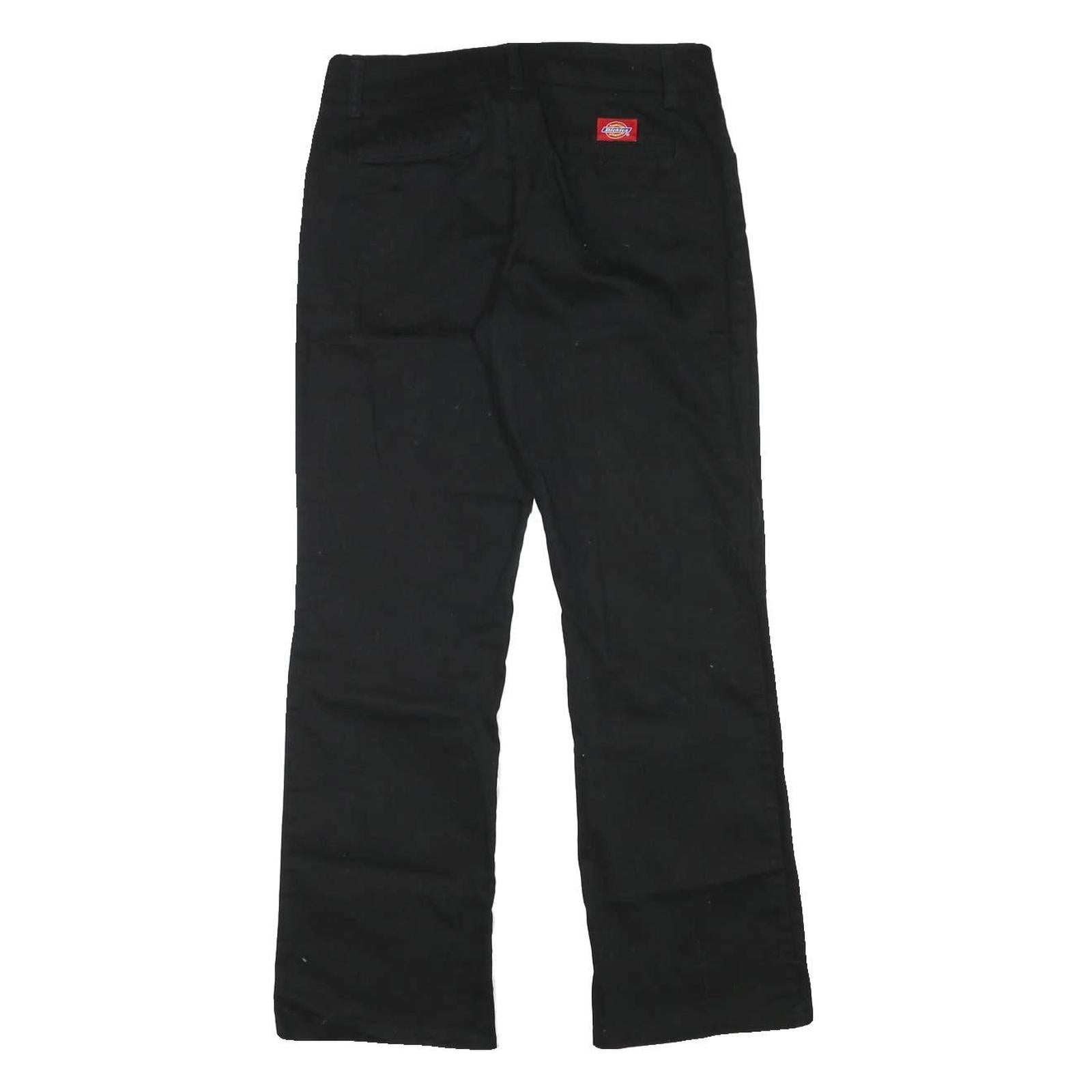 DICKIES Womens Cotton Blend Black Regular Fit Straight Trousers W29 L29