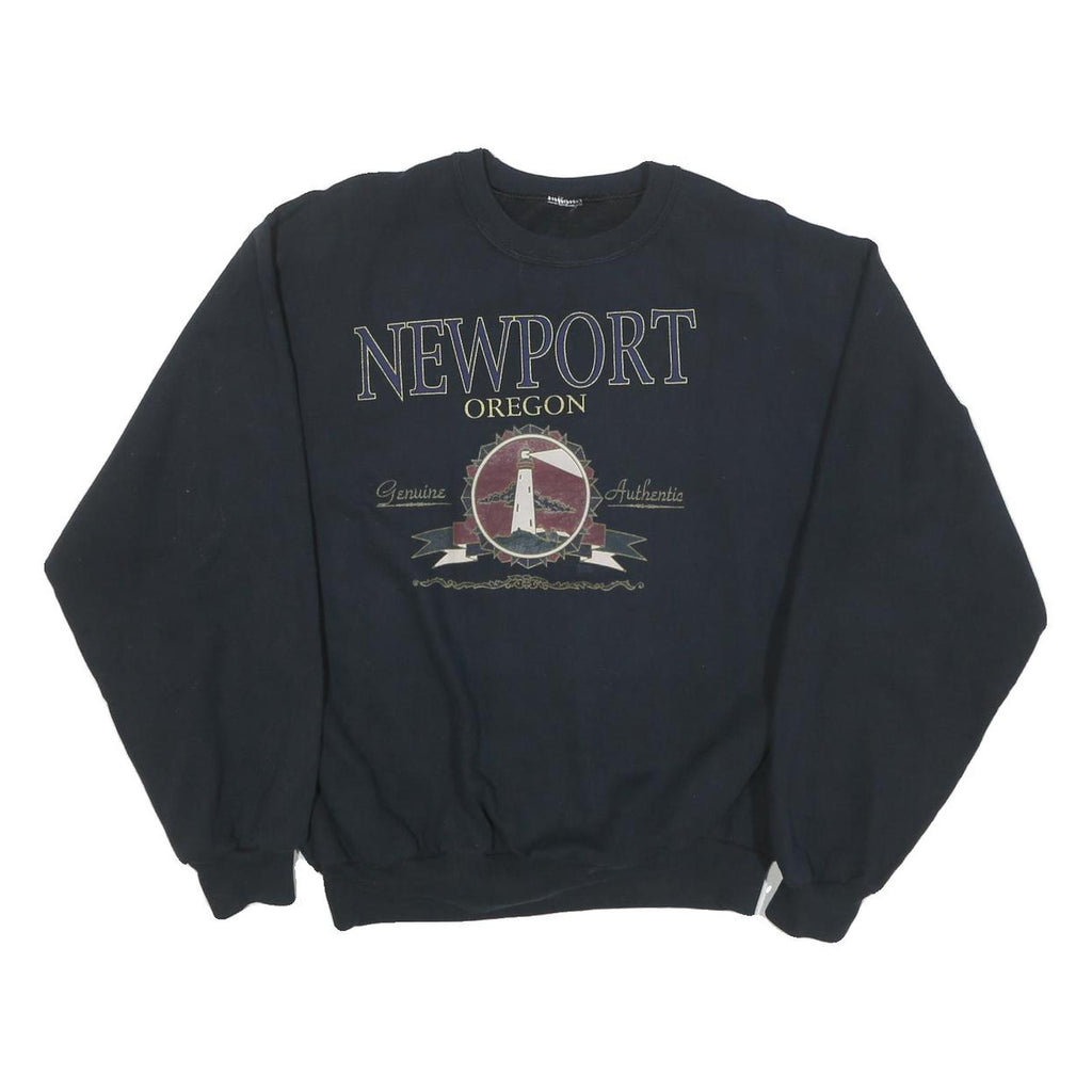 Womens Black Newport Oregon Cotton Blend Crew Neck Sweatshirt M Casual Comfort