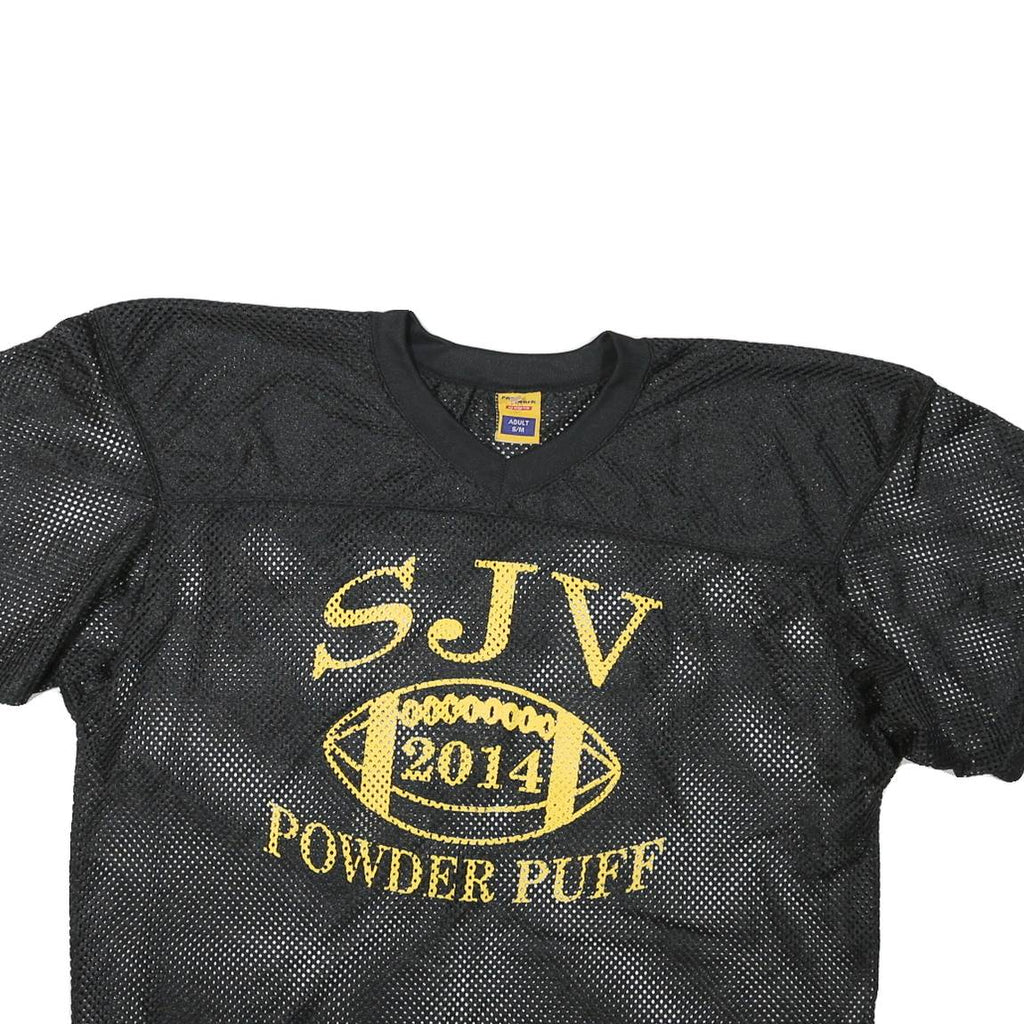 Mens Black SJV 2014 Powder Puff Graphic T-Shirt M Short Sleeve V-Neck Sports
