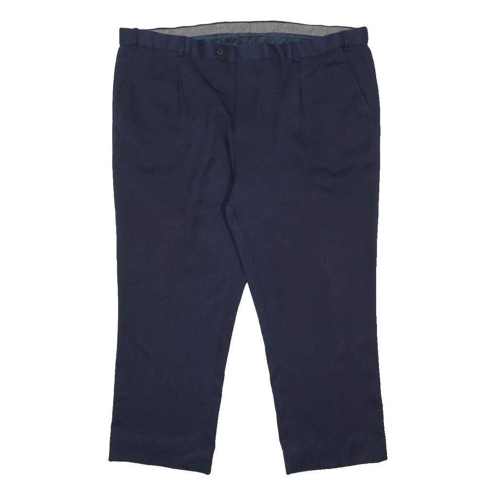 TAYLOR & WRIGHT Mens Polyester Navy Relaxed Trousers W42 L25 Formal Workwear Zip