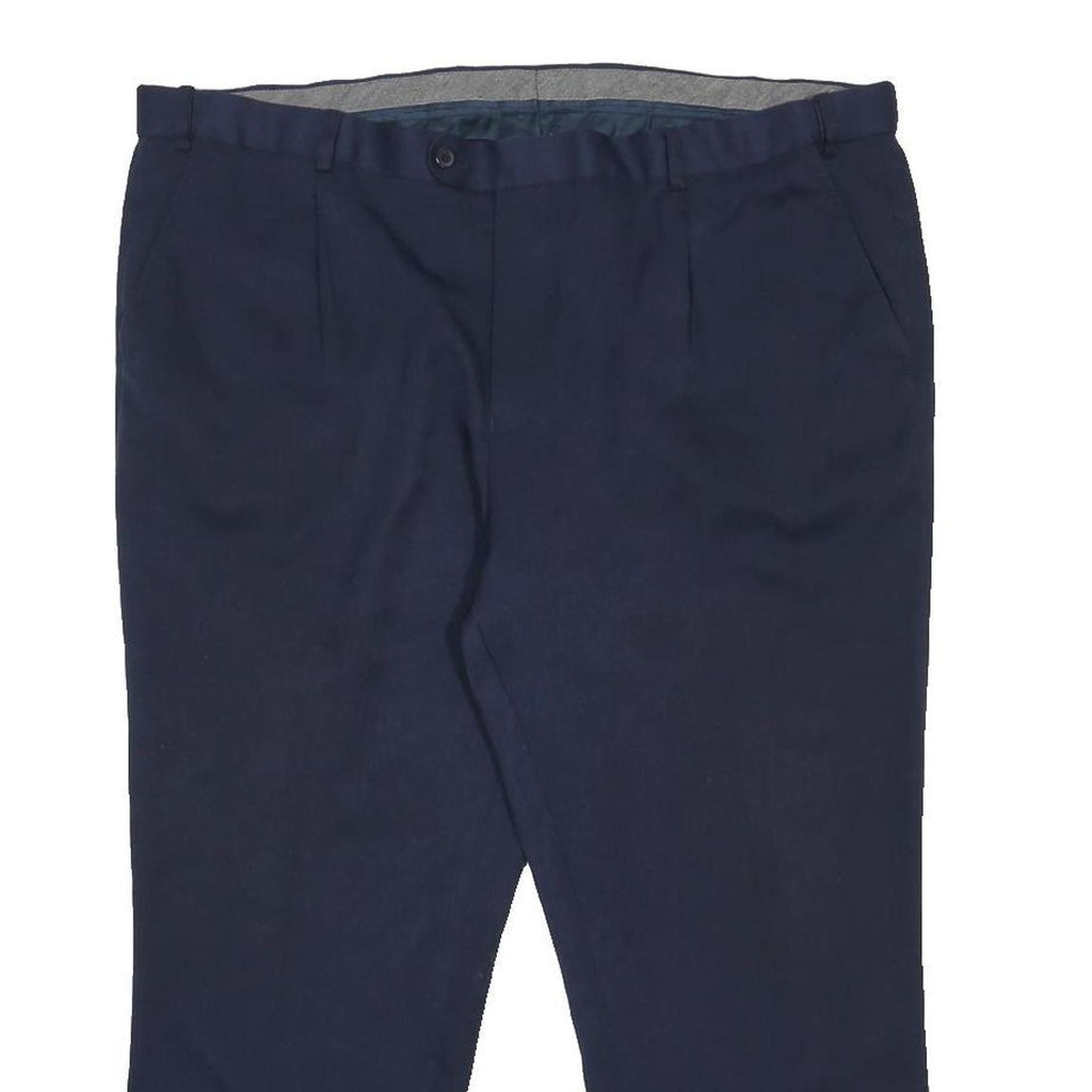 TAYLOR & WRIGHT Mens Polyester Navy Relaxed Trousers W42 L25 Formal Workwear Zip
