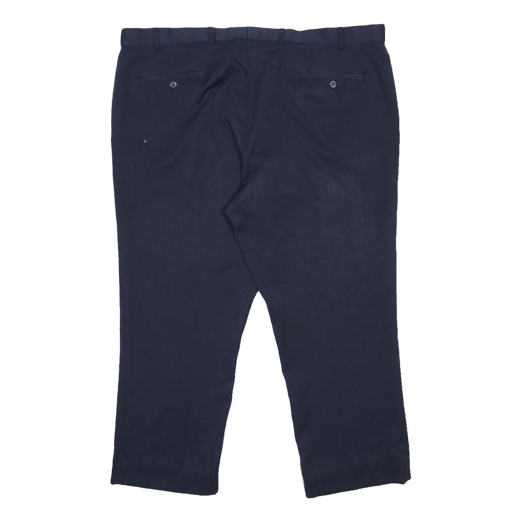 TAYLOR & WRIGHT Mens Polyester Navy Relaxed Trousers W42 L25 Formal Workwear Zip