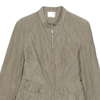 ARMANI COLLEZIONI Womens Beige Tailored Zip Jacket XS Woven Plain Lightweight