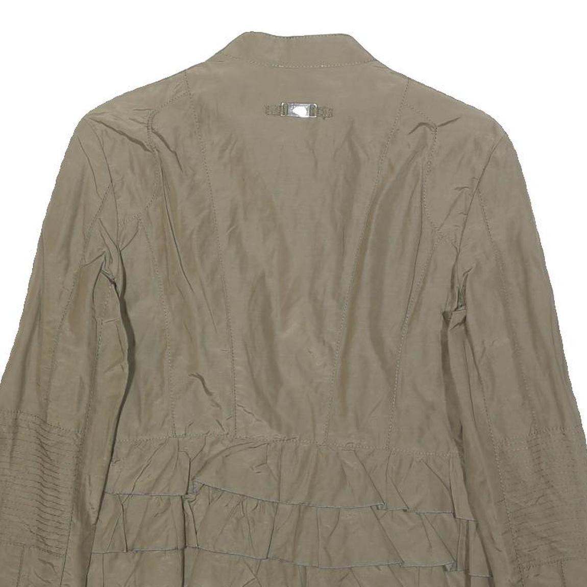 ARMANI COLLEZIONI Womens Beige Tailored Zip Jacket XS Woven Plain Lightweight