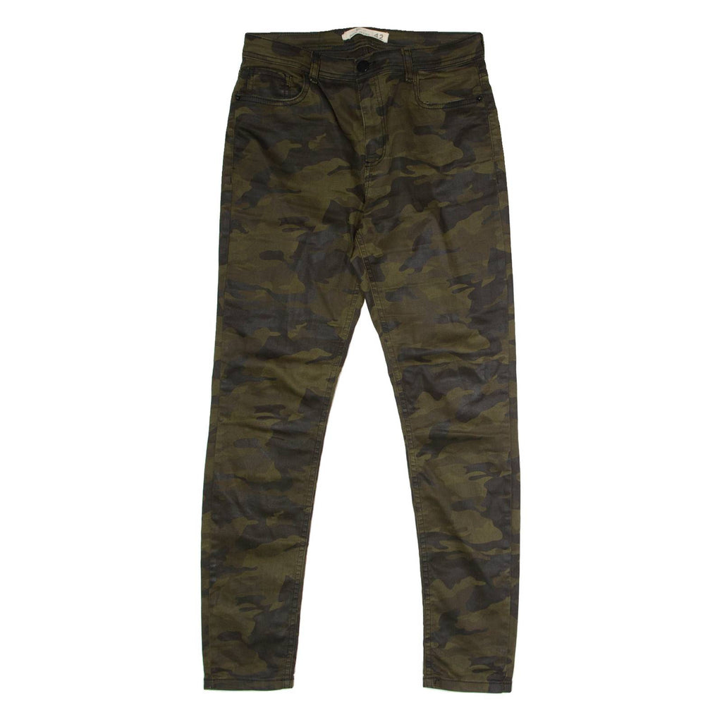 POOL JEANS Camouflage Womens Trousers Green Regular Straight W30 L28
