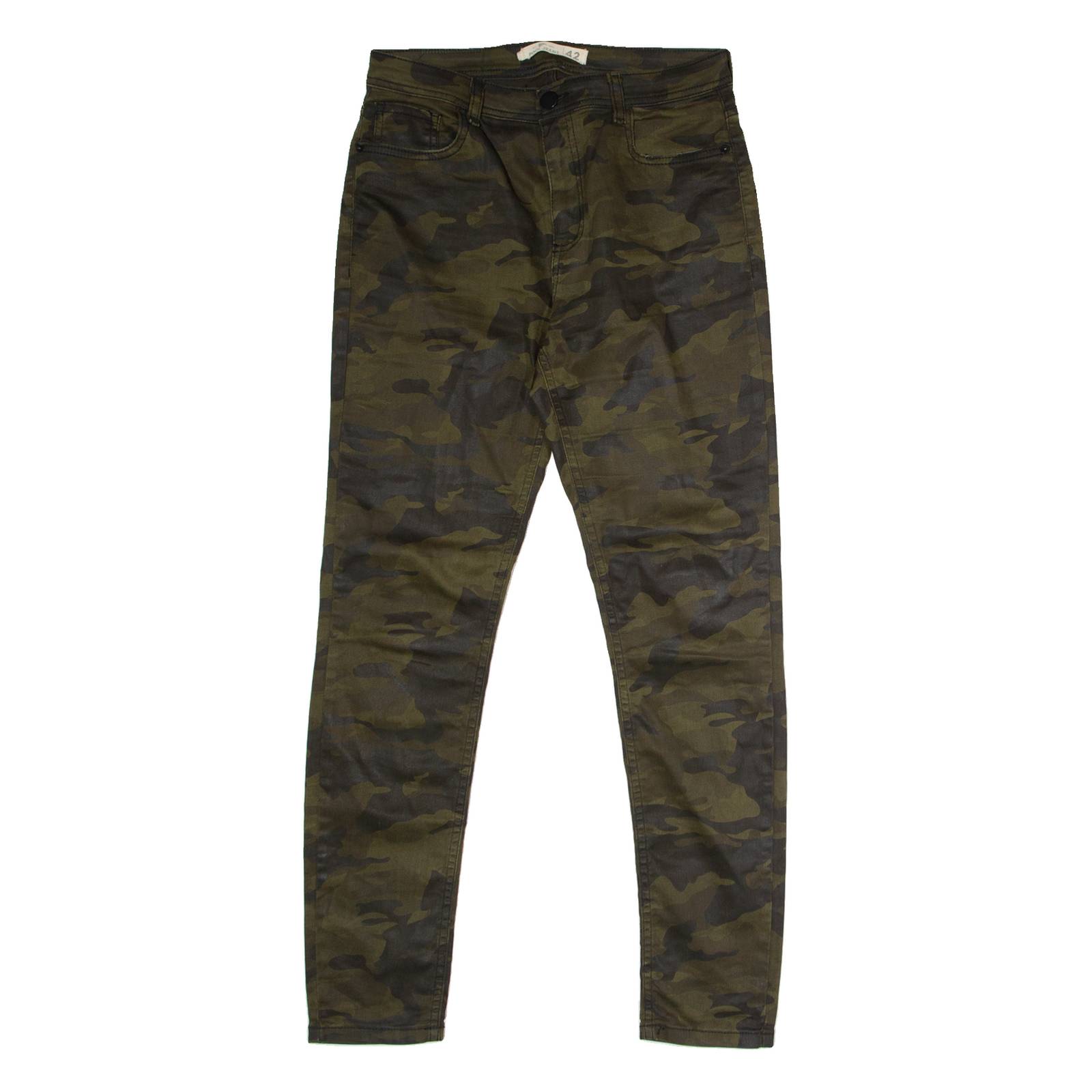 POOL JEANS Camouflage Womens Trousers Green Regular Straight W30 L28