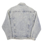 BLUE Womens Blue Denim Cotton Blend Jacket M Plain Button Closure Classic Fit